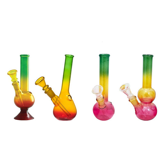 10 x 8" Rasta Colour Small Glass Bong - GB49 | Unbranded | Hall of Vape |  | Smoking Products