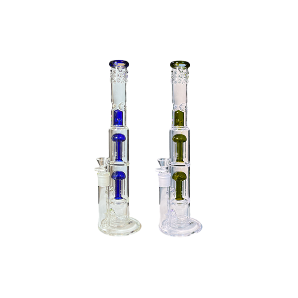 14" Large Percolator Glass Bong Mixed Designs -BG007 - GS1195 | Generic | Hall of Vape |  | Smoking Products