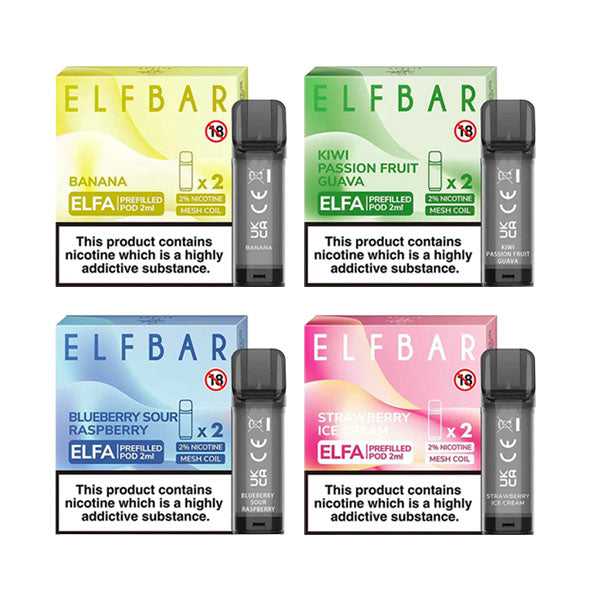 ELF Bar ELFA 20mg Replacement Prefilled Pods 2ml | ELF Bar | Hall of Vape |  | Vaping Products