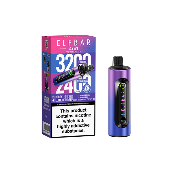 20mg Elf Bar 4 in 1  Pod Vape Kit 3200 Puffs | ELF Bar | Hall of Vape |  | Vaping Products