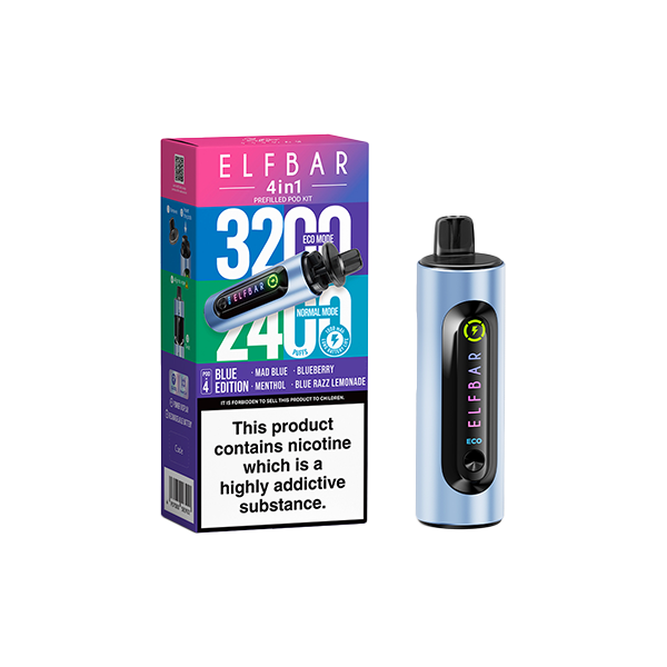 20mg Elf Bar 4 in 1  Pod Vape Kit 3200 Puffs | ELF Bar | Hall of Vape |  | Vaping Products