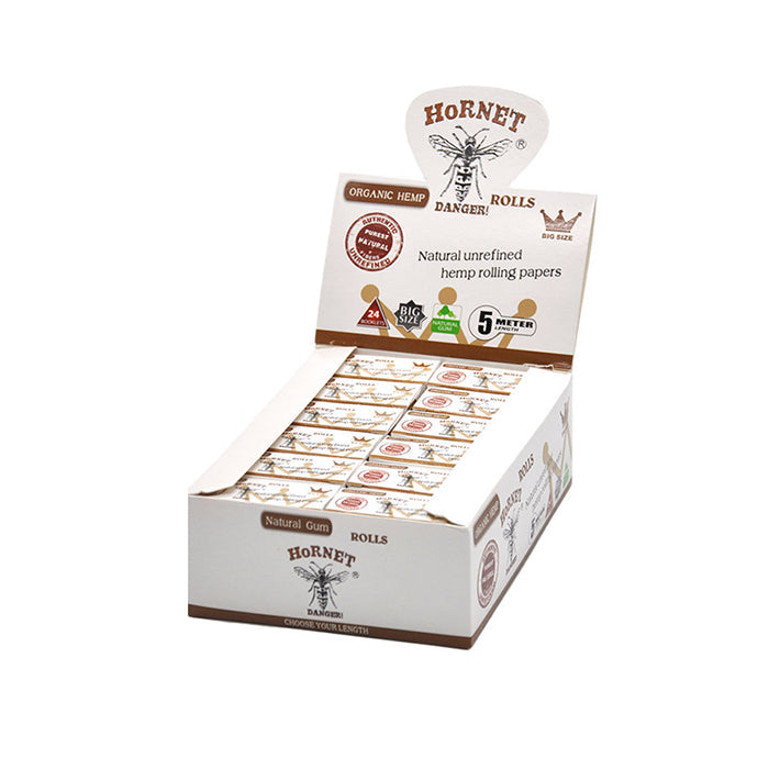 24 Hornet Natural Organic Hemp Papers 5 meter Roll | Hornet | Hall of Vape |  | Smoking Products