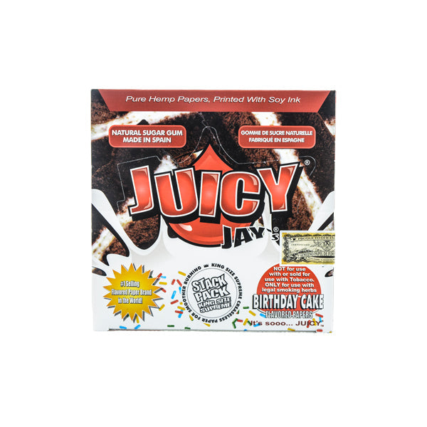 24 Juicy Jay Birthday Cake Flavoured King Size Premium Rolling Papers | Juicy Jay | Hall of Vape |  | Smoking Products