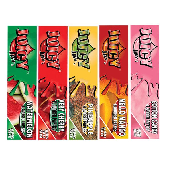 24 Juicy Jay King Size Flavoured Slim Rolling Paper - Full Box | Juicy Jay | Hall of Vape |  | Smoking Products