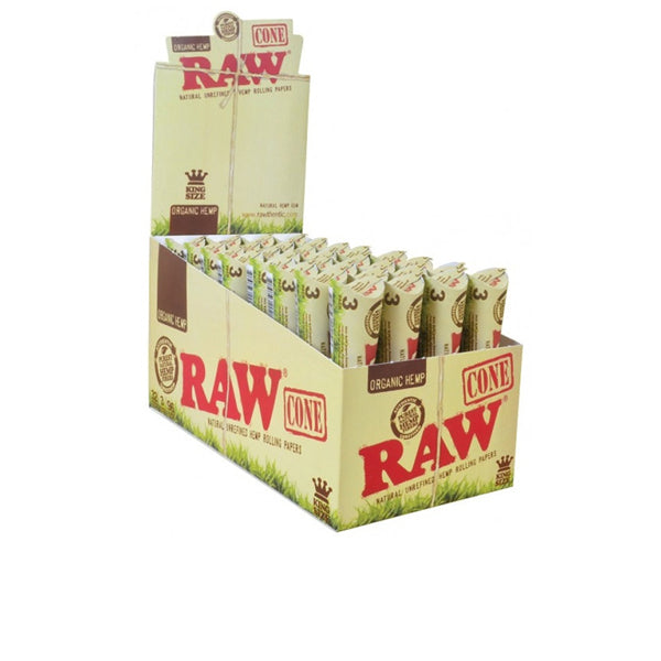 3 x 32 RAW Organic Hemp King Sized Pre-Rolled Cones | Raw | Hall of Vape |  | Smoking Products