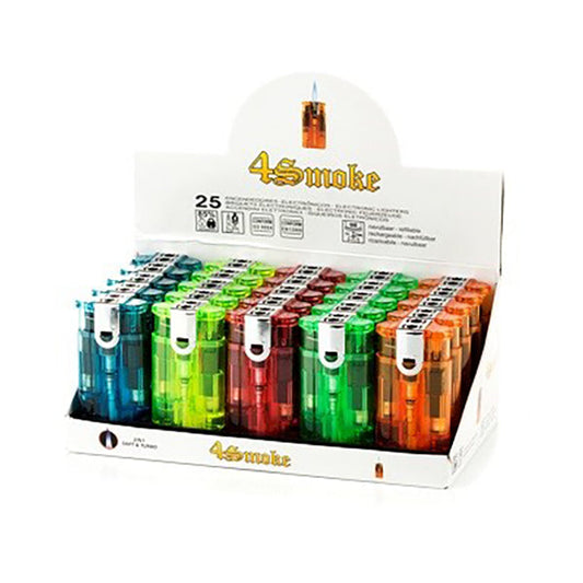 25 x 4smoke Double Flame Electronic Lighters - 8248 | 4Smoke | Hall of Vape |  | Smoking Products