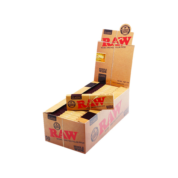 50 Raw Classic Wide Rolling Papers | Raw | Hall of Vape |  | Smoking Products