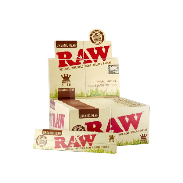 50 Raw Organic Hemp King Size Slim Rolling Papers | Raw | Hall of Vape |  | Smoking Products