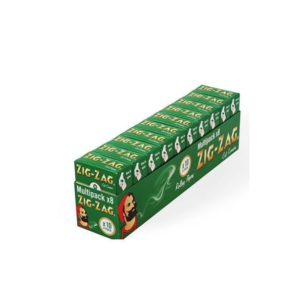 8 Booklet Zig-Zag Green Regular Rolling Papers - Pack Of 10 | Zig-Zag | Hall of Vape |  | Smoking Products