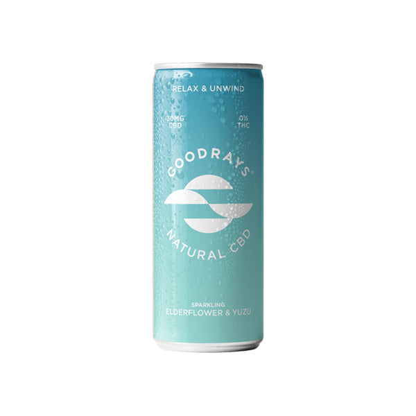 Goodrays 30mg CBD Elderflower & Yuzu Seltzer 250ml | Goodrays | Hall of Vape |  | CBD Products