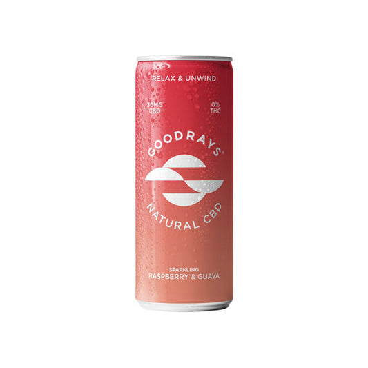 Goodrays 30mg CBD Raspberry & Guava Seltzer 250ml | Goodrays | Hall of Vape |  | CBD Products