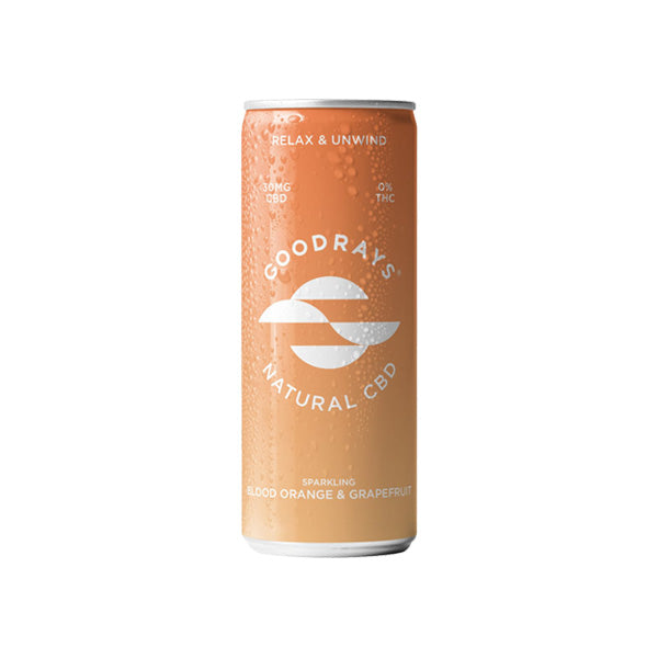 Goodrays 30mg CBD Blood Orange & Grapefruit Seltzer 250ml | Goodrays | Hall of Vape |  | CBD Products