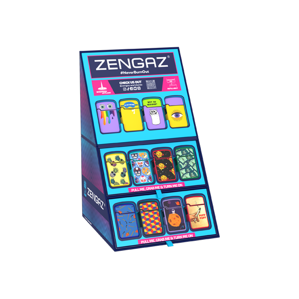 Zengaz Cube ZL-12 Royal Jet (EU-S3) - Jet Flame Lighters Bundle + 48 Lighters with Cube display stand | Zengaz | Hall of Vape |  | Smoking Products