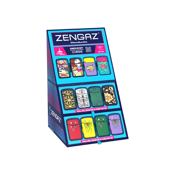 Zengaz Cube ZL-12 Royal Jet (EU-S5) - Jet Flame Lighters Bundle + 48 Lighters with Cube display stand | Zengaz | Hall of Vape |  | Smoking Products