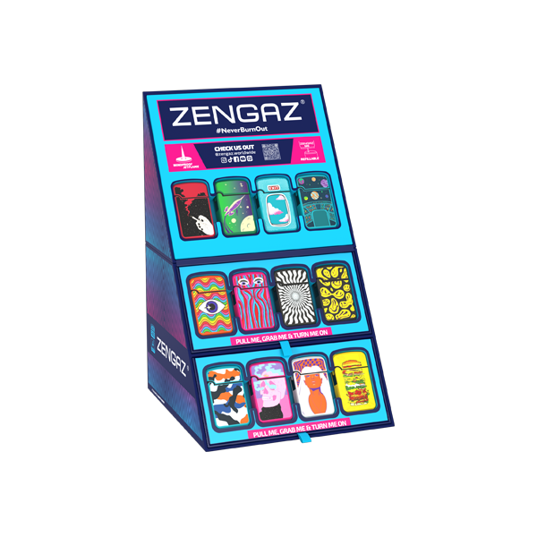 Zengaz Cube ZL-12 Royal Jet (EU-S6) - Jet Flame Lighters Bundle + 48 Lighters with Cube display stand | Zengaz | Hall of Vape |  | Smoking Products