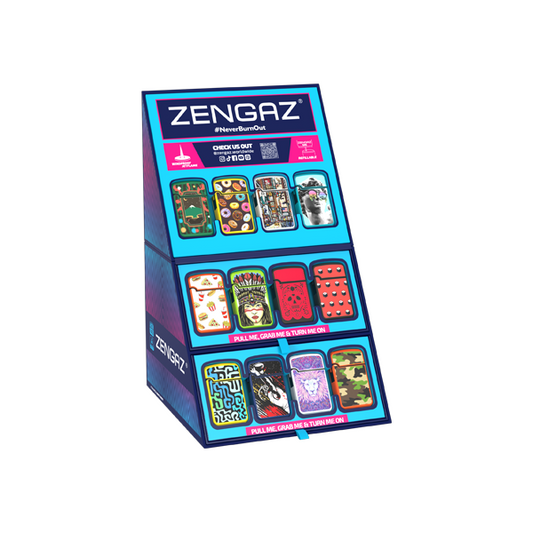 Zengaz Cube ZL-12 Royal Jet (EU-S7) - Jet Flame Lighters Bundle + 48 Lighters with Cube display stand | Zengaz | Hall of Vape |  | Smoking Products