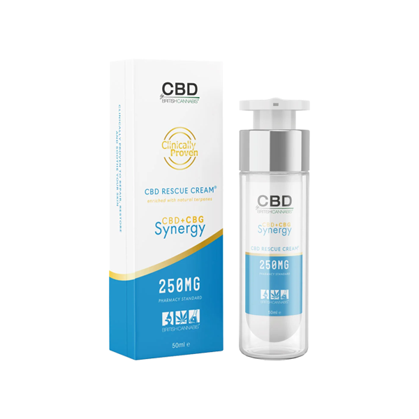 CBD By British Cannabis Synergy 250mg CBG + CBD Rescue Cream - 50ml | CBD By British Cannabis | Hall of Vape |  | CBD Products