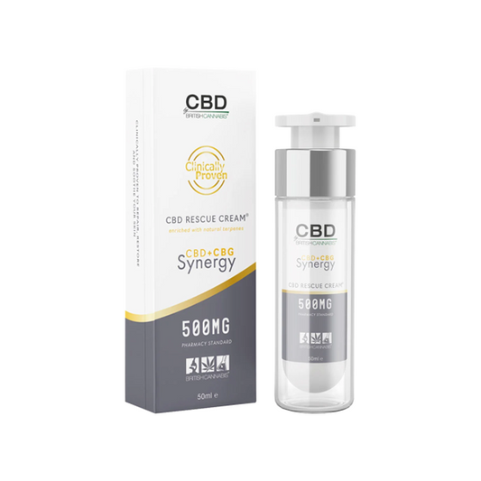 CBD By British Cannabis Synergy 500mg CBG + CBD Rescue Cream - 50ml | CBD By British Cannabis | Hall of Vape |  | CBD Products