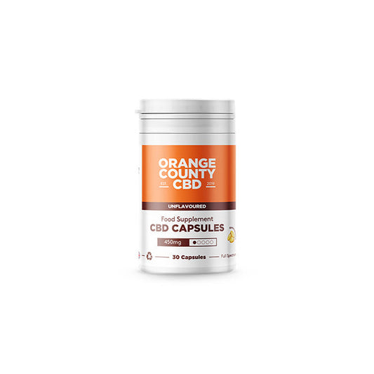 Orange County CBD 450mg Full Spectrum CBD Capsules - 30 Caps | Orange County | Hall of Vape |  | CBD Products