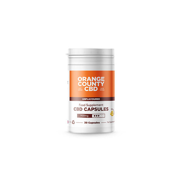 Orange County CBD 900mg Full Spectrum CBD Capsules - 30 Caps | Orange County | Hall of Vape |  | CBD Products