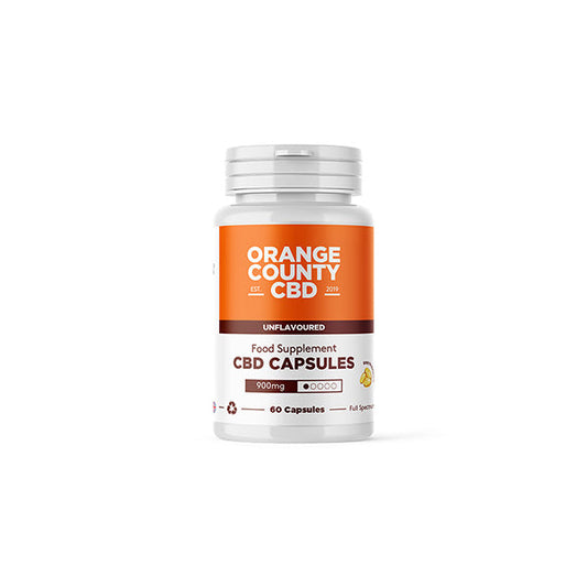 Orange County CBD 900mg Full Spectrum CBD Capsules - 60 Caps | Orange County | Hall of Vape |  | CBD Products