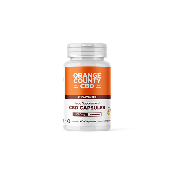 Orange County CBD 3600mg Full Spectrum CBD Capsules - 60 Caps | Orange County | Hall of Vape |  | CBD Products