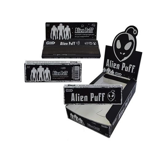 Alien Puff 1 1/4 Size Black Rolling Papers 25 Booklets (HP2125) | Alien Puff | Hall of Vape |  | Smoking Products