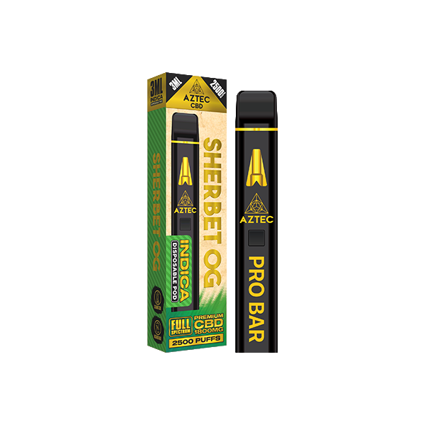 Aztec CBD 1800mg Pro Bar CBD Disposable Vape Device 2500 Puffs | Aztec CBD | Hall of Vape |  | CBD Products