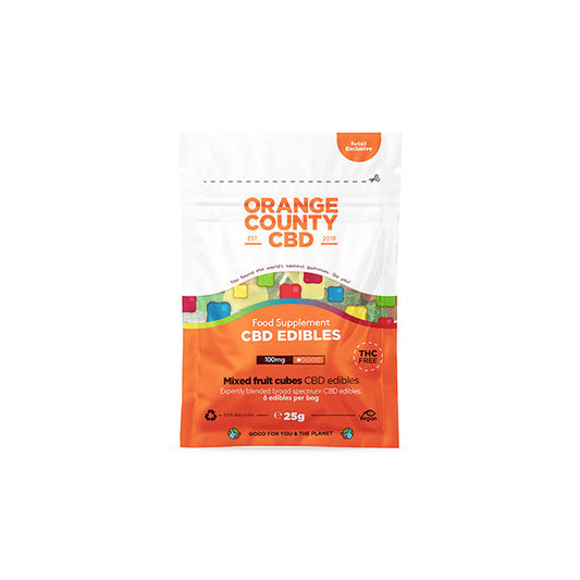 Orange County CBD 100mg Mini CBD Gummy Cubes - 6 Pieces | Orange County | Hall of Vape |  | CBD Products