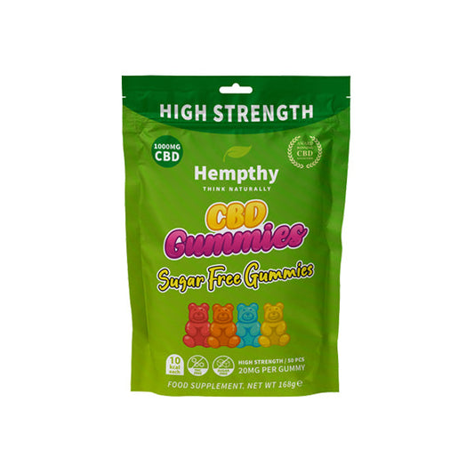 Hempthy 1000mg CBD Sugar Free Gummies - 50 Pieces | Hempthy | Hall of Vape |  | CBD Products