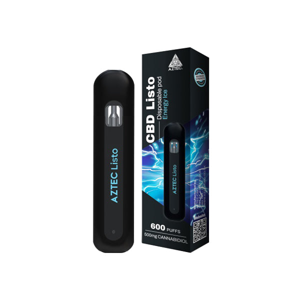 Aztec CBD Listo 500mg CBD Disposable Vape Pen - 1ml 600 Puffs | Aztec CBD | Hall of Vape |  | CBD Products