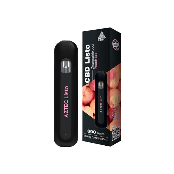 Aztec CBD Listo 500mg CBD Disposable Vape Pen - 1ml 600 Puffs | Aztec CBD | Hall of Vape |  | CBD Products