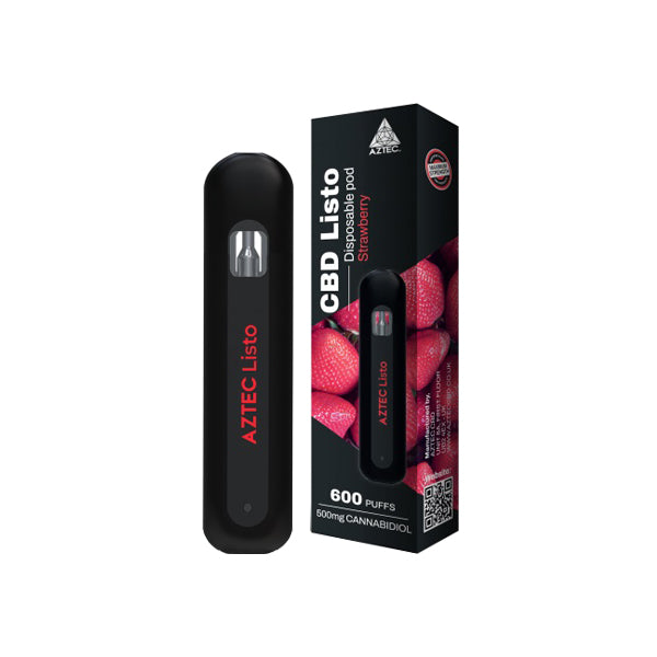 Aztec CBD Listo 500mg CBD Disposable Vape Pen - 1ml 600 Puffs | Aztec CBD | Hall of Vape |  | CBD Products