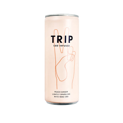 12 x TRIP 15mg CBD Infused Peach & Ginger Drink 250ml | TRIP CBD | Hall of Vape |  | CBD Products