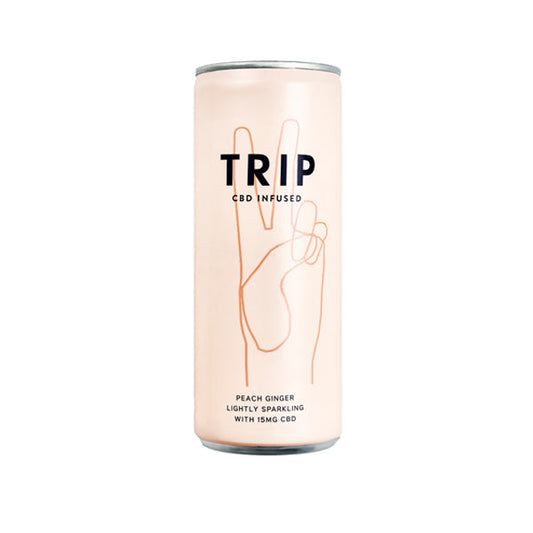 12 x TRIP 15mg CBD Infused Peach & Ginger Drink 250ml | TRIP CBD | Hall of Vape |  | CBD Products