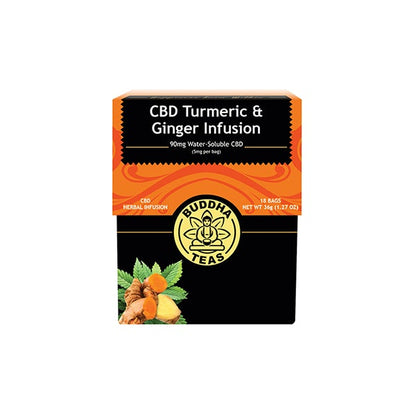 Buddha Teas 5mg CBD Tea Bags - Turmeric & Ginger Infusion | Buddha Teas | Hall of Vape |  | CBD Products