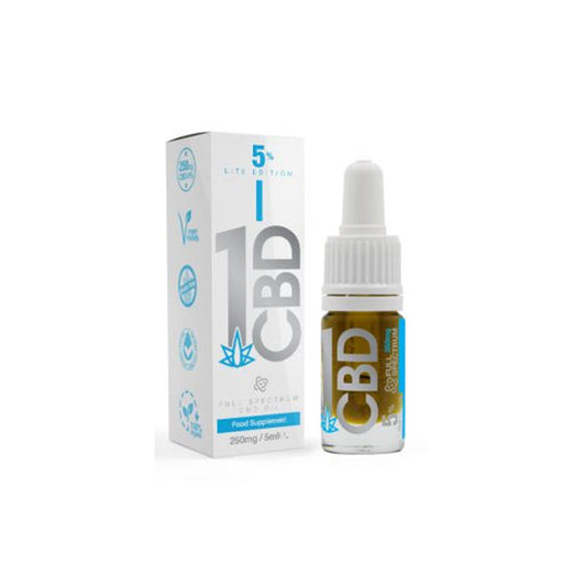 1CBD 5% Pure Hemp 250mg CBD Oil Lite Edition 5ml | 1CBD | Hall of Vape |  | CBD Products