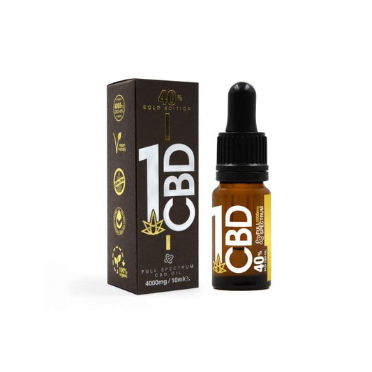 1CBD 40% Pure Hemp 4000mg CBD Oil Gold Edition 10ml | 1CBD | Hall of Vape |  | CBD Products