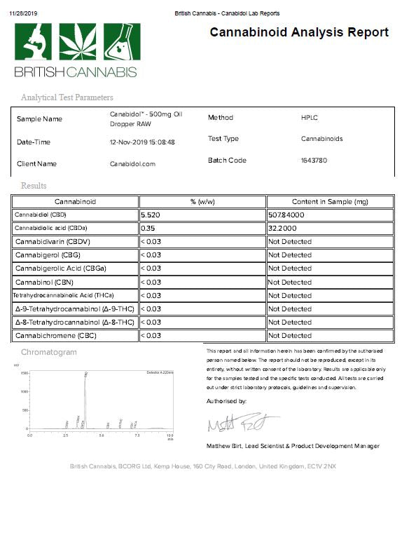 CBD by British Cannabis 500mg CBD Raw Cannabis Oil Drops 10ml | CBD By British Cannabis | Hall of Vape |  | CBD Products