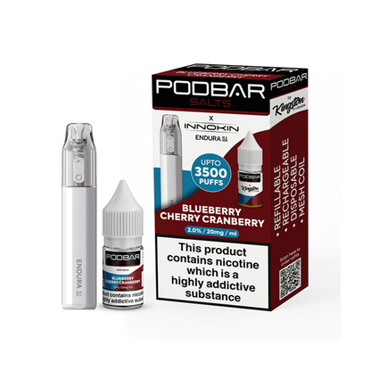 10mg Podbar Salts by Kingston x Innokin Endura S1 Disposable Vape Kit 3500 Puffs | Podbar X Innokin | Hall of Vape |  | Vaping Products