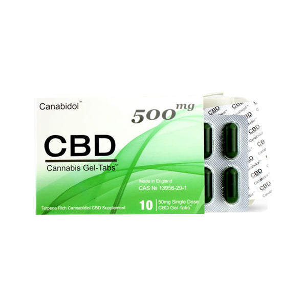 CBD by British Cannabis 500mg CBD Gel-Tabs 10 Capsules | CBD By British Cannabis | Hall of Vape |  | CBD Products