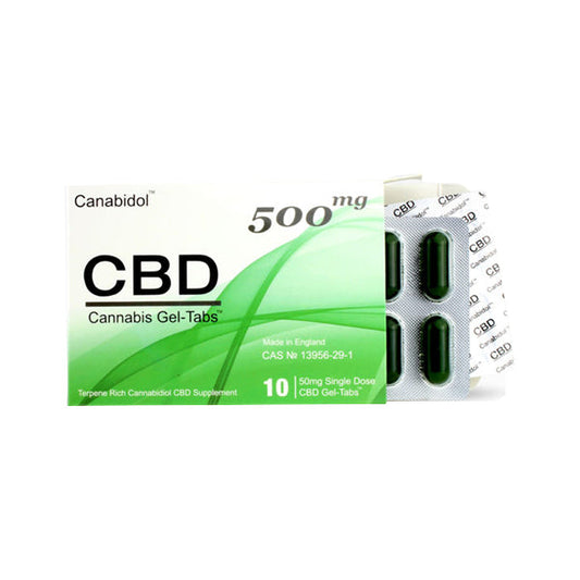 CBD by British Cannabis 500mg CBD Gel-Tabs 10 Capsules | CBD By British Cannabis | Hall of Vape |  | CBD Products