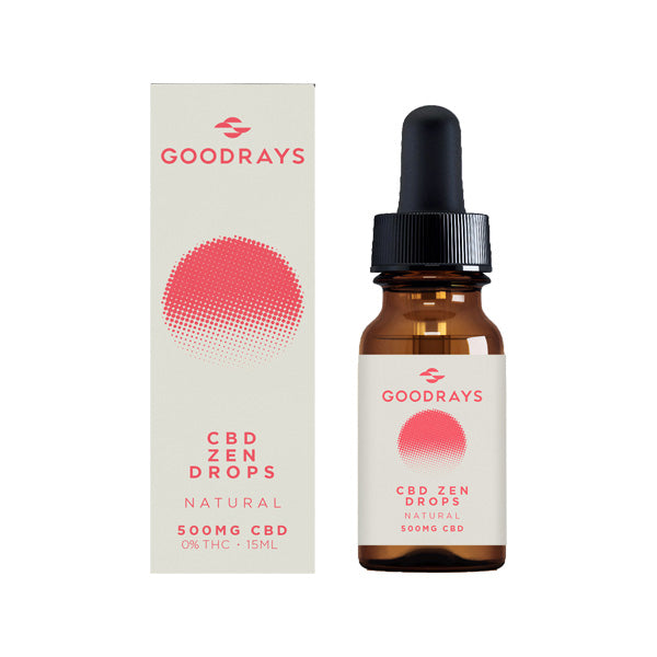 Goodrays 500mg CBD Natural Zen Drops - 15ml | Goodrays | Hall of Vape |  | CBD Products