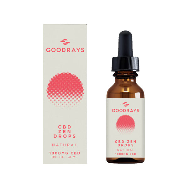 Goodrays 1000mg CBD Natural Zen Drops - 30ml | Goodrays | Hall of Vape |  | CBD Products