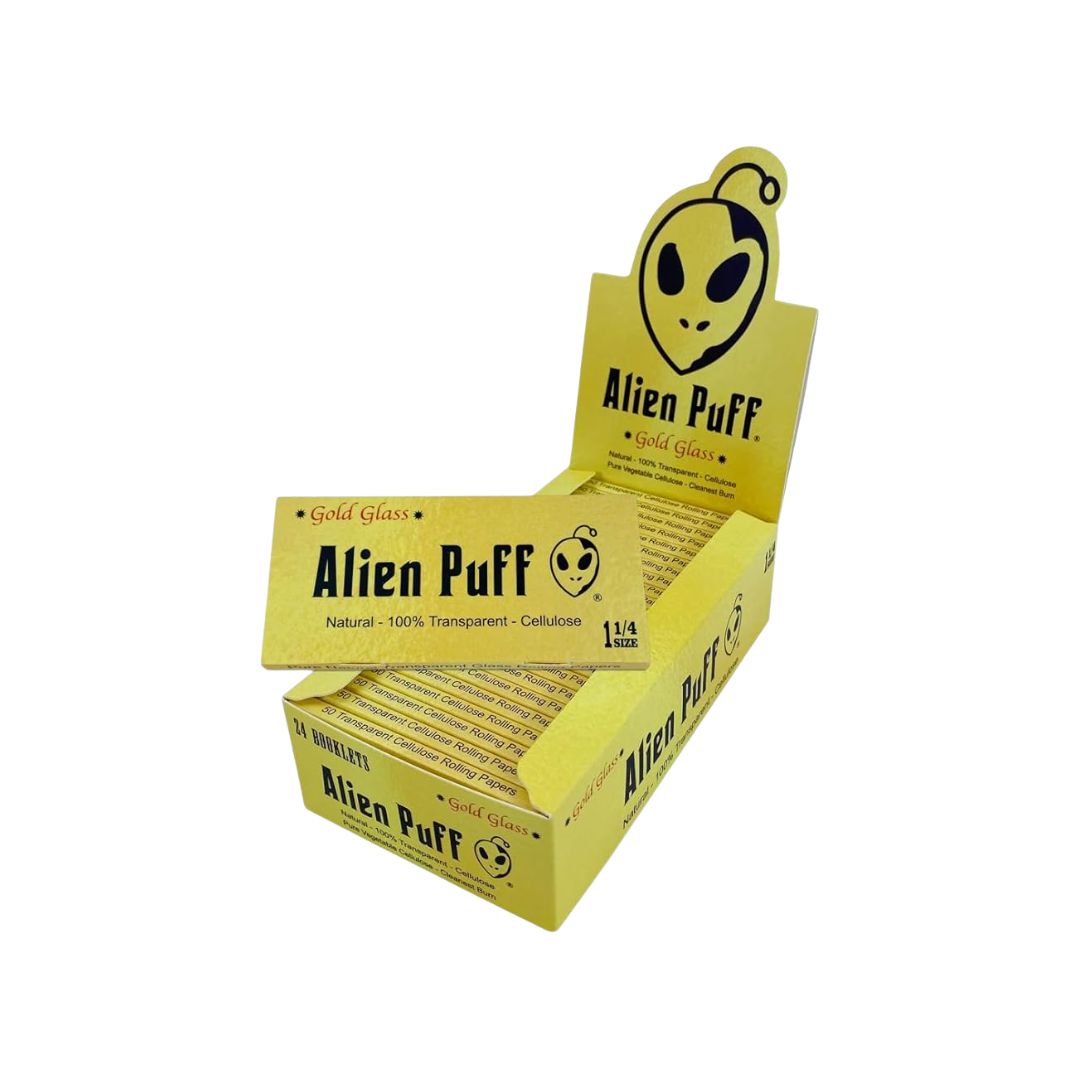 Alien Puff 1.25 Size Transparent Glass Papers Pack 24 Booklets (HP126) | Alien Puff | Hall of Vape |  | Fulfilment