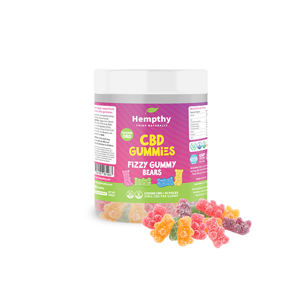 Hempthy 1200mg CBD Fizzy Gummy Bears - 40 pieces | Hempthy | Hall of Vape |  | CBD Products