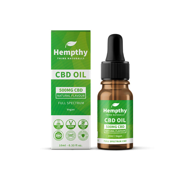 Hempthy 500mg CBD Oil Full Spectrum Natural - 10ml | Hempthy | Hall of Vape |  | CBD Products