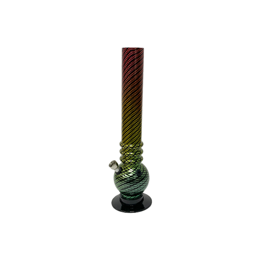 14" Carbon Fibre Print Acrylic Bong - FPY No.2 (GS2071) | Unbranded | Hall of Vape |  | Smoking Products