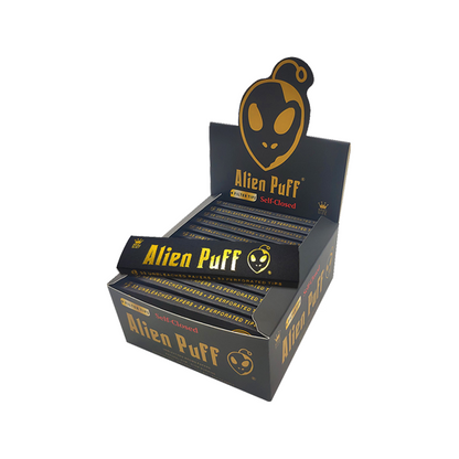 33 Alien Puff Black & Gold King Size Unbleached Brown Rolling Papers + Tips ( HP103 ) | Alien Puff | Hall of Vape |  | Smoking Products