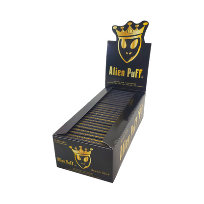 62 Alien Puff Black & Gold Queen Size Unbleached Brown Rolling Papers ( HP124 ) | Alien Puff | Hall of Vape |  | Smoking Products